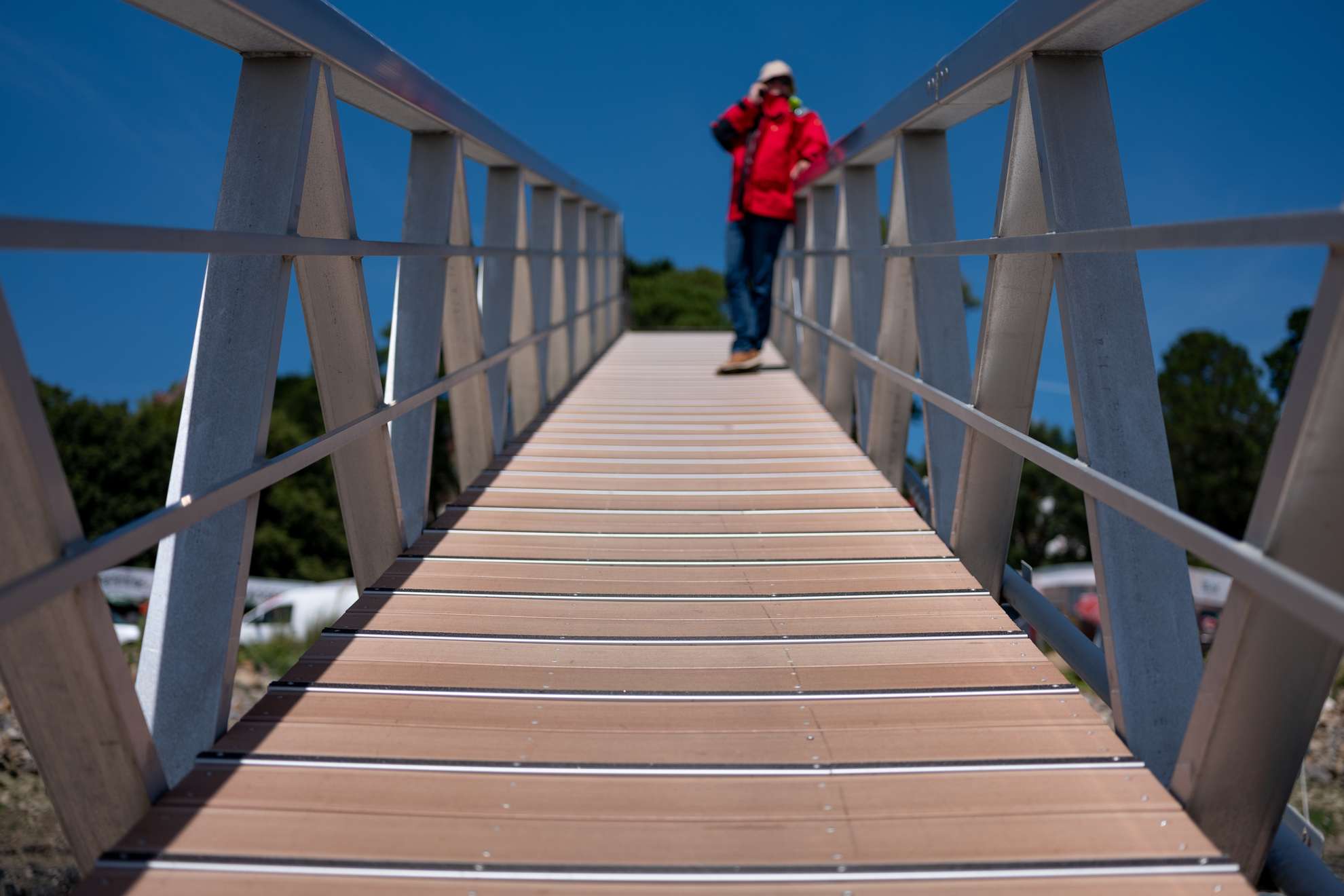 Passerelle piétonne composite pour port de plaisance - Aménagement public durable résistant grand passage